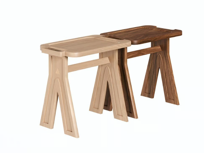 MULTIBANQUETA - Solid wood stool with linking device _ Wewood