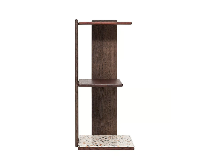 GALEB - Corner open walnut bookcase _ Woak