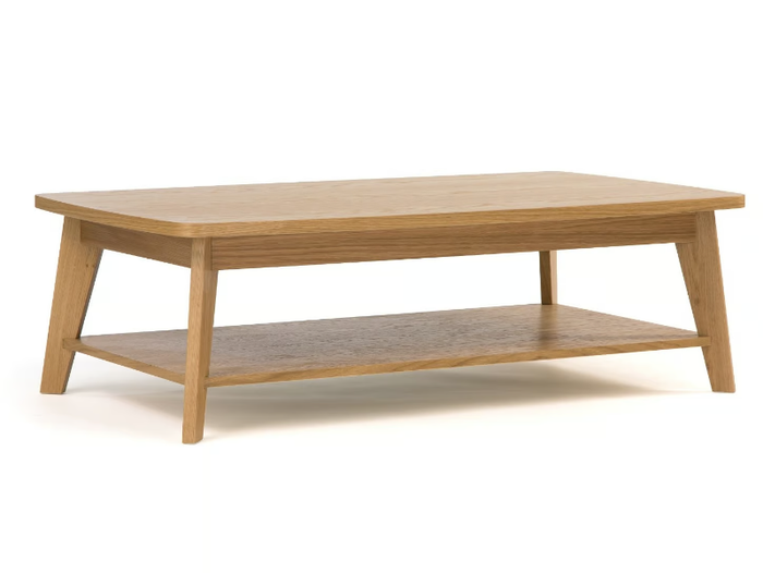 KENSAL - Low rectangular wood veneer coffee table _ Woodman