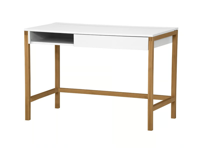 NORTHGATE - Rectangular melamine-faced chipboard writing desk with drawers _ Woodman