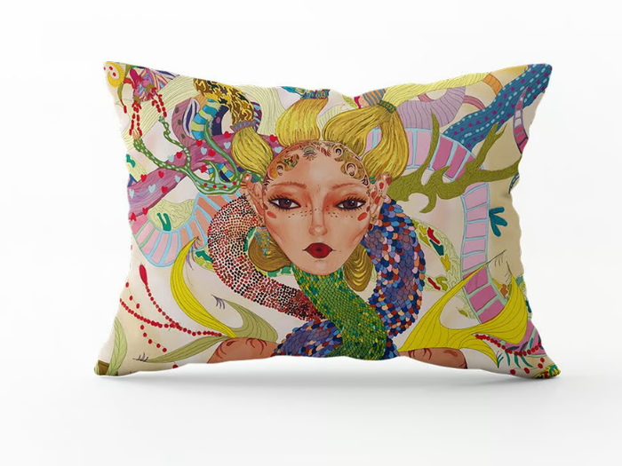 SWEET RAINBOW - Outdoor motif rectangular Sunbrella® cushion _ YAAZ