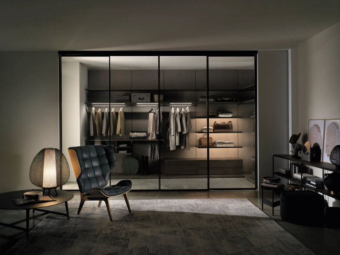 FLEX SM008 - Walk-in wardrobe with integrated lighting _ Zalf