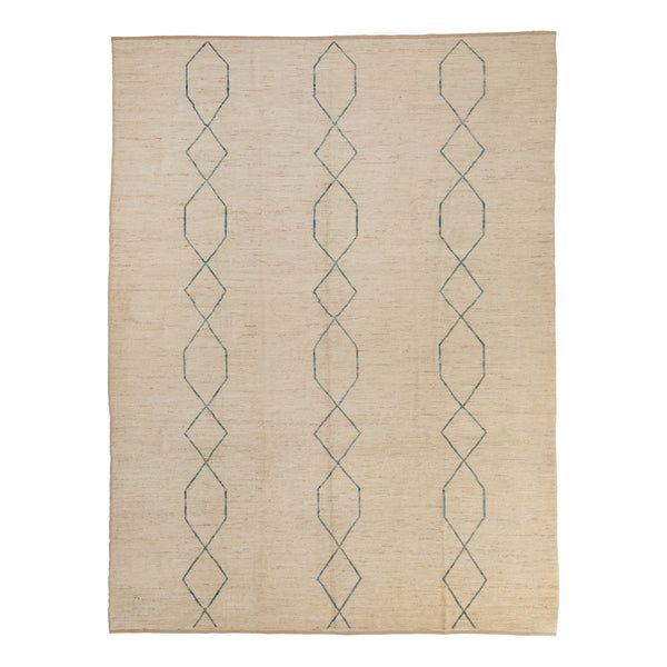 Natural Zameen Transitional Wool Rug- 9'4" x 12'4"