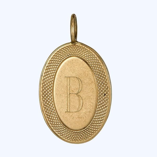 Gold 'B' Oval Charm