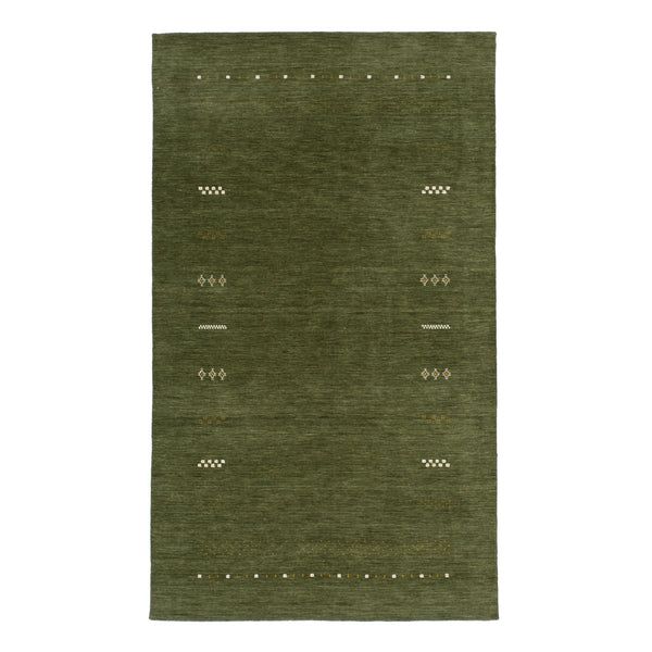 Green Solid Indo Gabbeh Rug