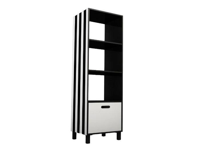 SIMBOLO - Open double-sided aluminium bookcase with drawers _ altreforme