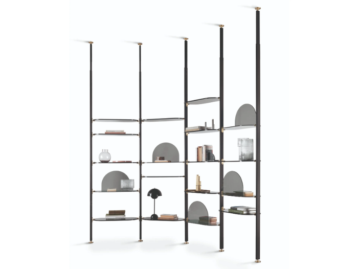 ALBA - Open floor-ceiling mounted divider bookcase _ arflex