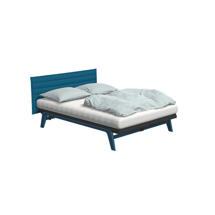 Original Night blue With Stitch headboard in Reflect / Royal blue