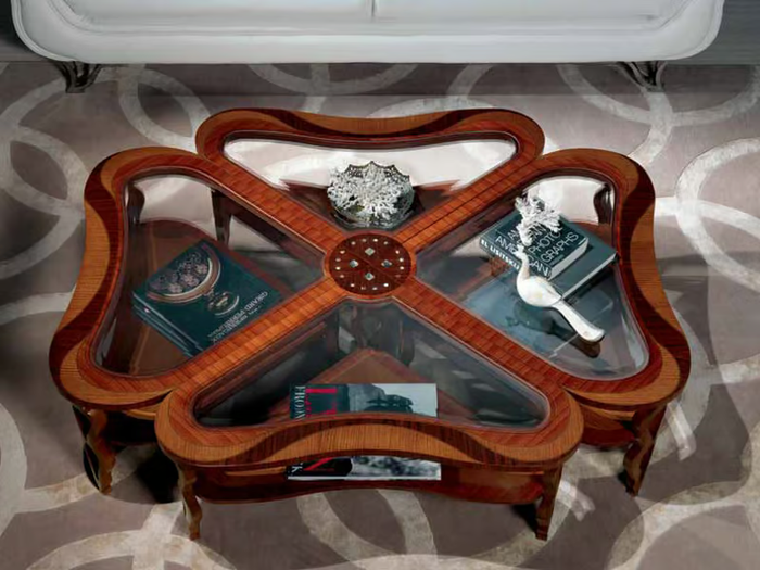 QUADRIFOGLIO - Oak coffee table for living room _ carpanelli