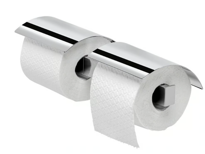 WYNK - Double metal toilet roll holder with cover _ coram