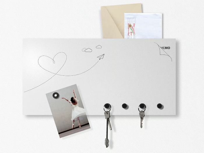 LOVE MAIL - Magnetic dry erase board with mail organizer _ designobject.it