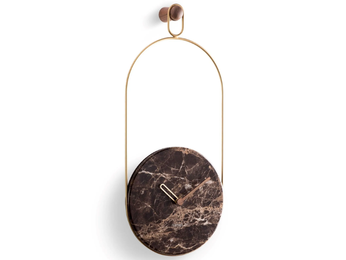 ESLABON - Wall-mounted Dark Emperador marble clock _ nomon