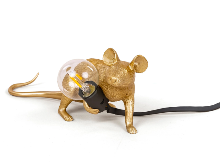 MOUSE LAMP GOLD - LOP - LED resin table lamp _ seletti