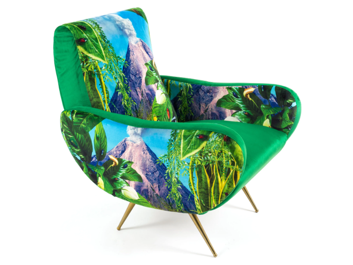 VOLCANO - Fabric armchair with armrests _ seletti