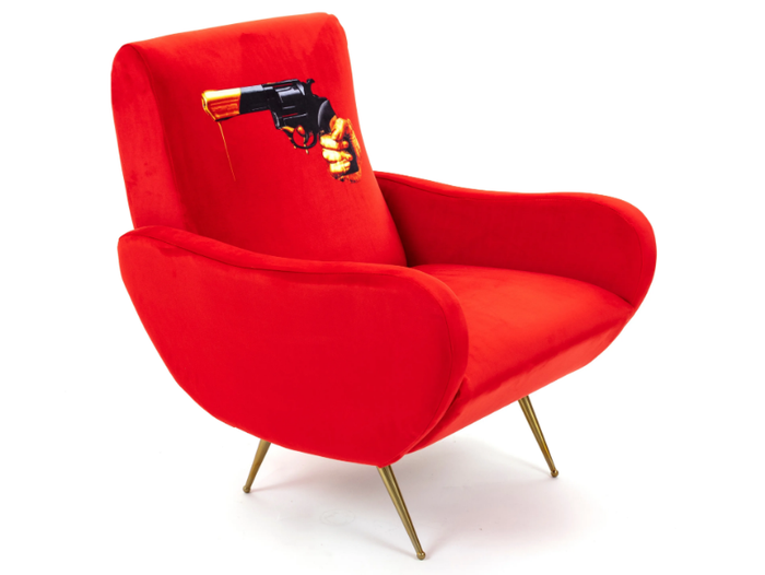 REVOLVER - Fabric armchair with armrests _ seletti