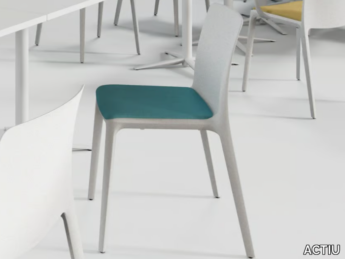 FLUIT - Stackable polypropylene garden chair with integrated cushion _ ACTIU