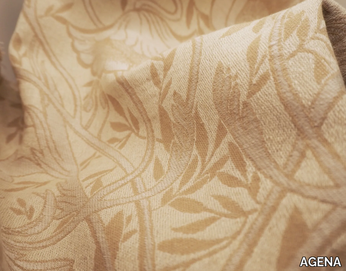 ADELINO - Washable linen fabric with floral pattern for curtains _ AGENA