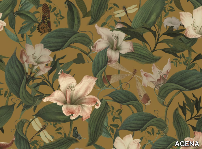 FLEUR DE LIS - Fire retardant Trevira® CS wallpaper with floral pattern _ AGENA