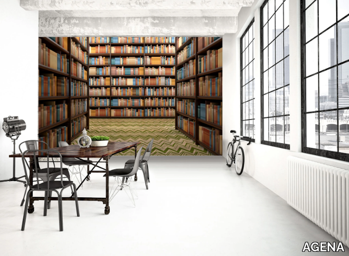 LIBRARY - Fire retardant waterproof wallpaper _ AGENA