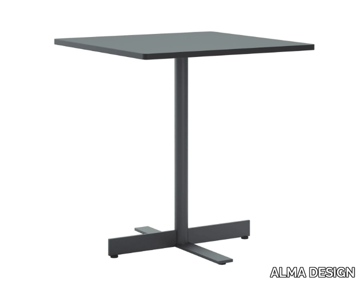 PEOPLE - Square steel table with 4-star base _ ALMA DESIGN