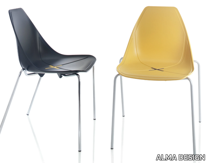 X FOUR - Stackable polypropylene chair _ ALMA DESIGN