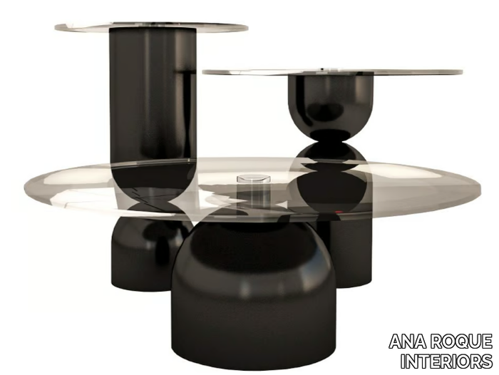 MOMA - Round wood and glass coffee table _ ANA ROQUE INTERIORS