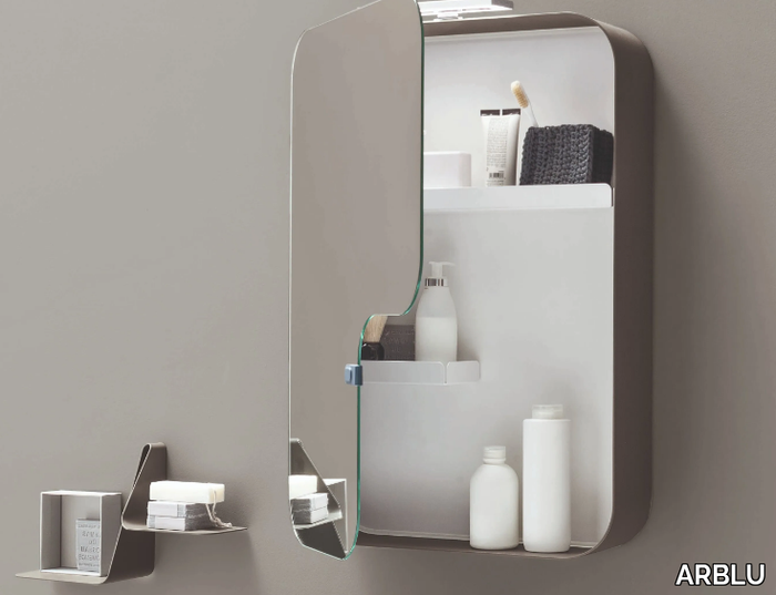 QUADRA - Rectangular wall-mounted mirror with cabinet _ ARBLU