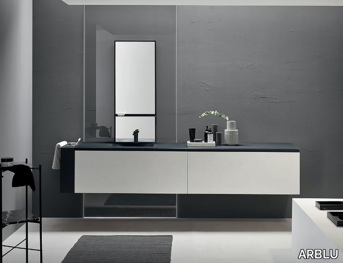 DRESS - Wall-mounted vanity unit with integrated washbasin _ ARBLU