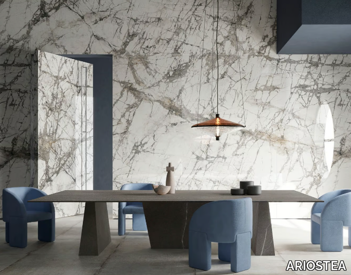 ULTRA MARMI - IMPERIAL GREY - Porcelain stoneware wall/floor slabs with marble effect _ ARIOSTEA