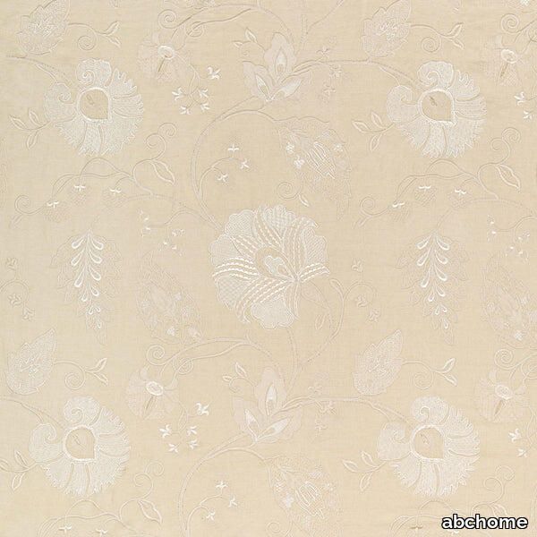 Stone and Ivory Embroidered Fabric