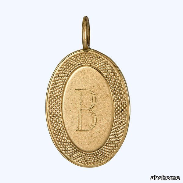 Gold 'B' Oval Charm