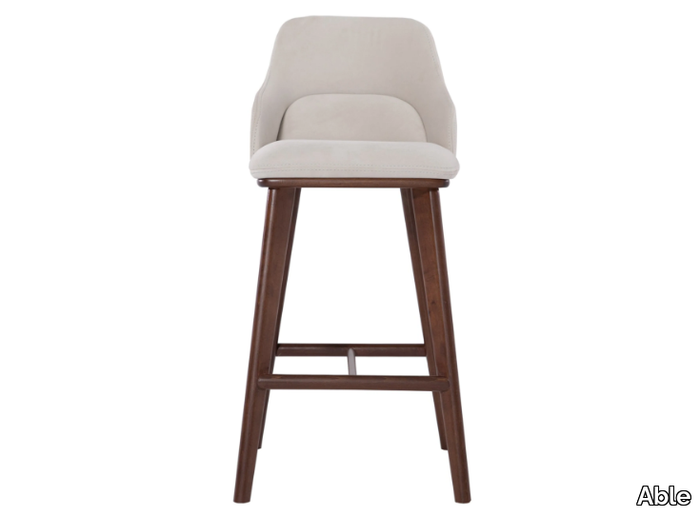 GIOIA - High leather stool with back and footrest _ Able