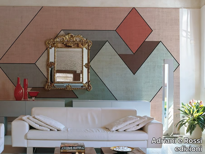 GENIUS - Geometric textile effect wallpaper _ Adriani e Rossi edizioni