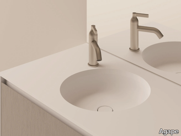 UNDICI - Undermount round Solid Surface washbasin _ Agape