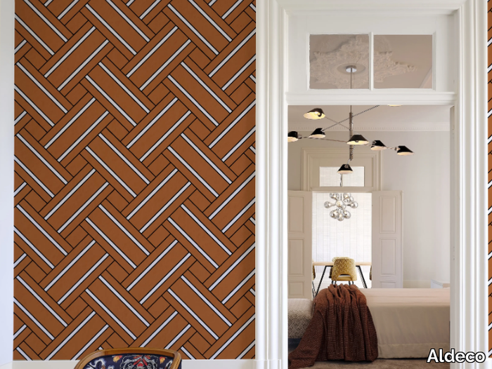 ON WEAVING - Geometric non-woven paper wallpaper _ Aldeco