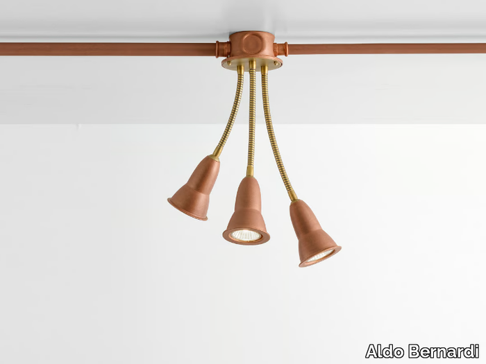 MULTIBOX SYSTEM - LED adjustable copper ceiling lamp with swing arm _ Aldo Bernardi