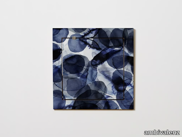 FLÄPPS 40x40x1 - BUBBLES INDIGO - Folding plywood wall shelf _ ambivalenz