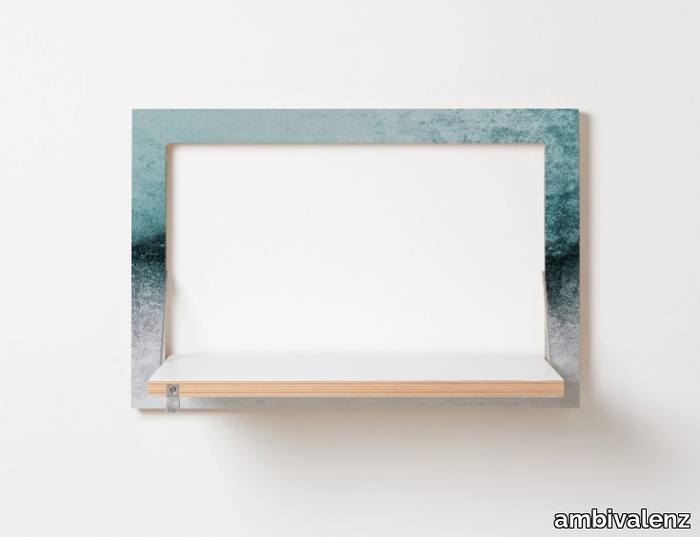 FLÄPPS 60x40x1 - SNOWDREAMER - Folding plywood wall shelf _ ambivalenz