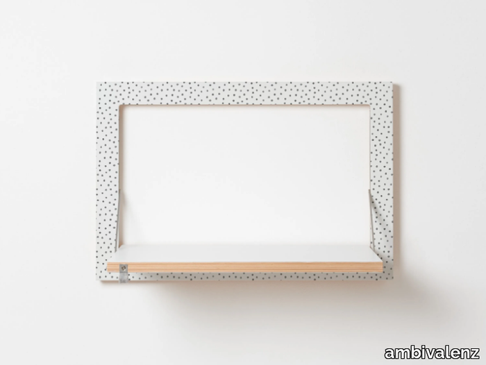 FLÄPPS 60x40x1 - WATERCOLOR DOTS - Folding plywood wall shelf _ ambivalenz