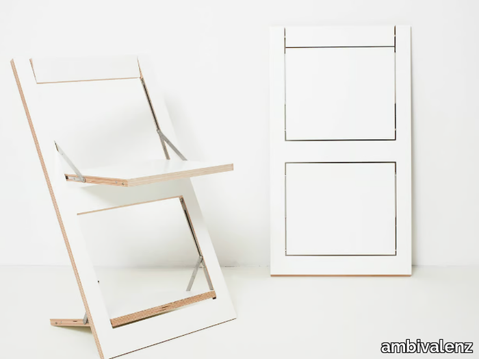 FLÄPPS FOLDING CHAIR - WHITE - Folding plywood chair _ ambivalenz