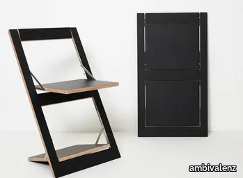 FLÄPPS FOLDING CHAIR - BLACK - Folding plywood chair _ ambivalenz