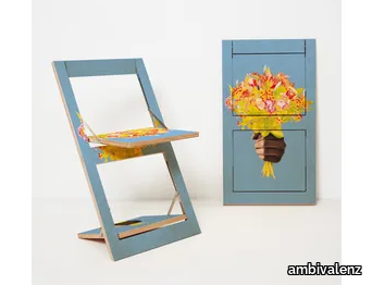 FLÄPPS FOLDING CHAIR - KNIFE FLOWERS - Folding plywood chair _ ambivalenz