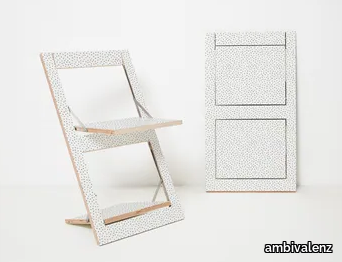 FLÄPPS FOLDING CHAIR - WATERCOLOR DOTS - Folding plywood chair _ ambivalenz