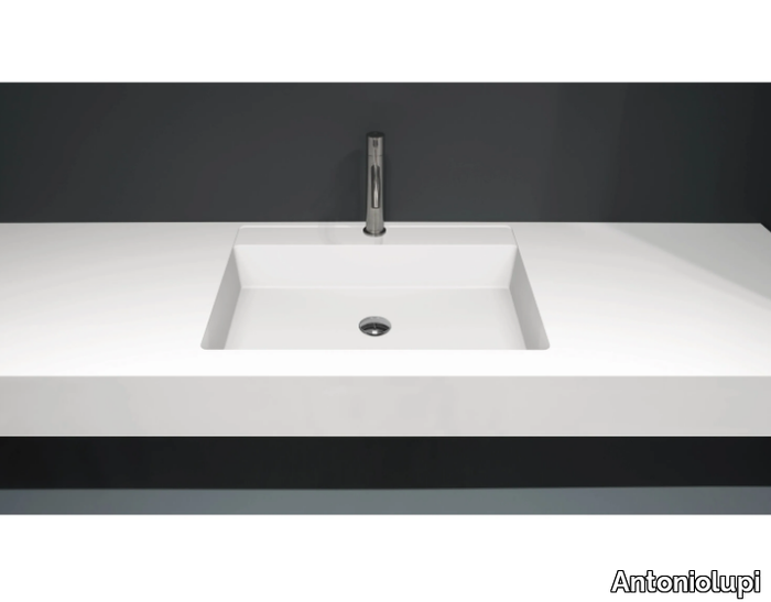 BASICO - Flumood® washbasin with integrated countertop _ Antoniolupi