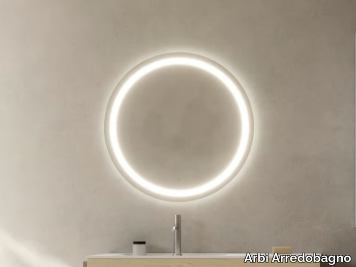 AURA - Wall-mounted bathroom mirror with integrated lighting _ Arbi Arredobagno