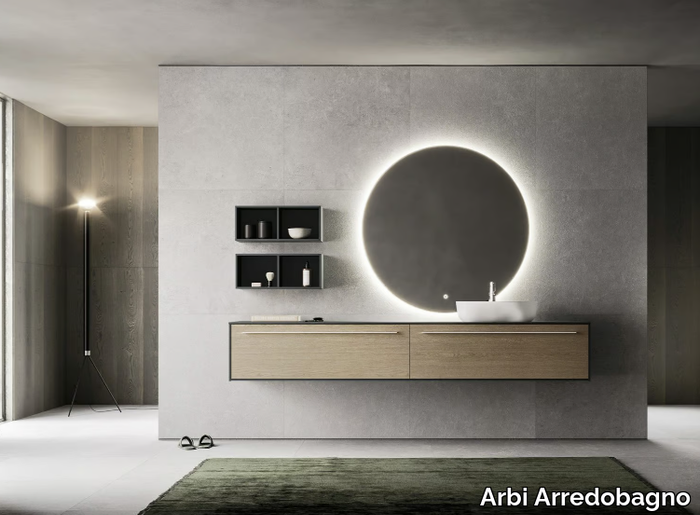 SKY LISCIO 20 - Single wall-mounted vanity unit _ Arbi Arredobagno