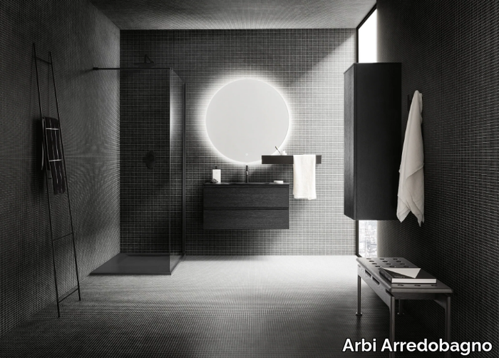 STREET 04 - Wall-mounted vanity unit with mirror _ Arbi Arredobagno