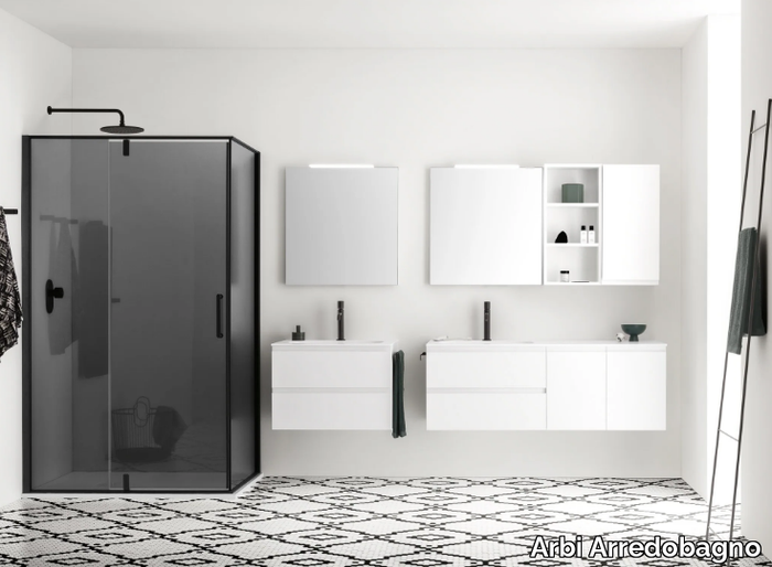 STREET 07 - Double vanity unit with integrated washbasin _ Arbi Arredobagno