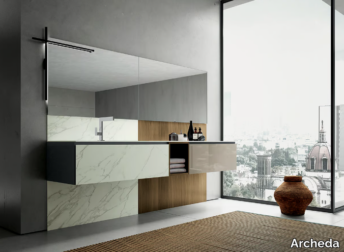 MODULO 03 - Wall-mounted vanity unit with drawers _ Archeda