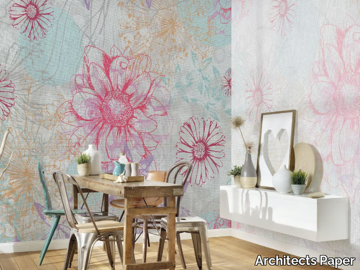 FLOWER ARTWORK - Washable nonwoven wallpaper with floral pattern _ Architects Paper